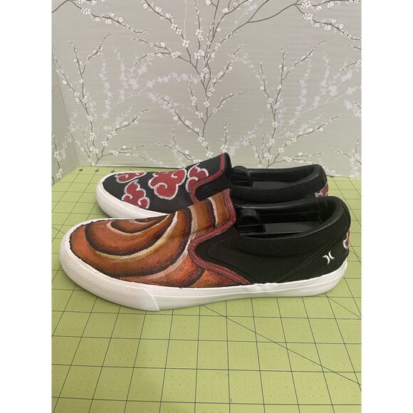 Akatsuki Naruto Hurley Customized Men’s Shoes 9.5 M Slip On Hand Painted Custom main image 11